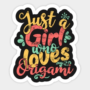 Just A Girl Who Loves Origami Gift design Sticker